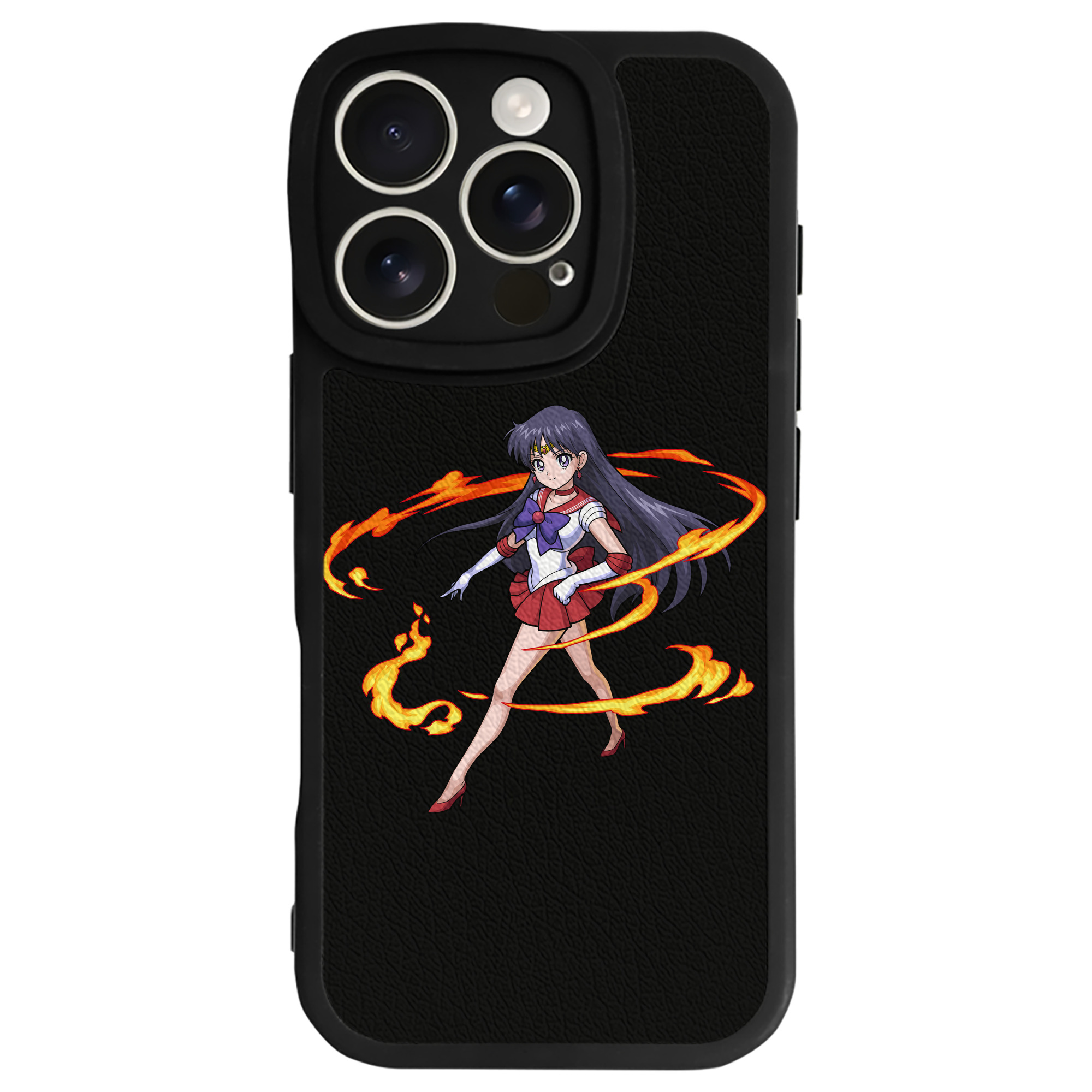 （画像用） 美少女戦士セーラームーン 火野レイ ひの レイ Sailor Moon Hino Rei （セーラーマーズ,Sailor Mars） 【iPhone 16シリーズ対応】シリコンスマホケース（レザー調） 材質：シリコン